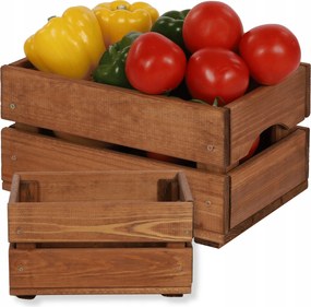Zöldségtároló láda Fa zöldségtároló láda 30x20 cm fa