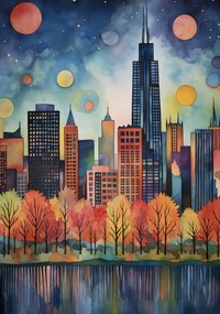 Poszter 70x100cm Panoráma a festői városról