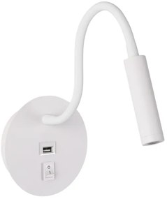 Brilagi - LED Rugalmas fali lámpa USB porttal MAYA LED/3W/230V fehér