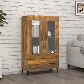 füstös tölgy színű szerelt fa magasszekrény 70 x 31 x 115 cm