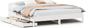 vidaXL fehér tömör fenyőfa ágy matrac nélkül 180 x 200 cm