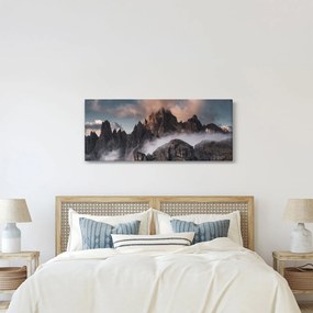 Kép - A ködben rejtett olasz dolomitok (120x50 cm)