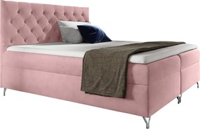 Boxspring ágy, 120x200, rózsaszín Velvet szövet, GULIETTE + ajándék