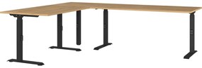 Íróasztal állítható magassággal, tölgyfa dekoros asztallappal 200x240 cm Agenda – Germania