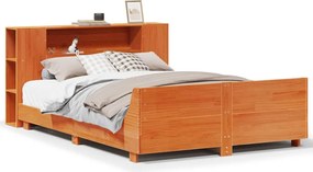 vidaXL viaszbarna tömör fenyőfa ágy matrac nélkül 150 x 200 cm