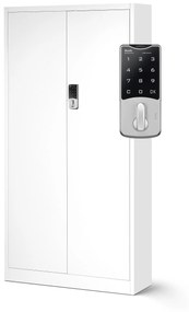 Fém iratszekrény DANIEL, 900 x 1850 x 400 mm, fehér