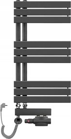 Fürdőszobai dekoratív víz-elektromos radiátor 850x500 antracit létra