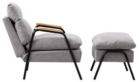 AKCIÓ Világosszürke állítható BRISTOL fotel lábtartóval II. osztályú