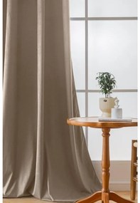 Világosbarna sötétítő VELVET függöny 140x250 cm Felfüggesztés: Fém gyűrűk