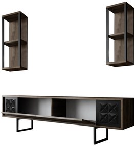 TV szekrény Black Line - Walnut, Black