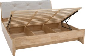 Franciaágy, 180x200, masszív fa, természetes, FLORENCIA