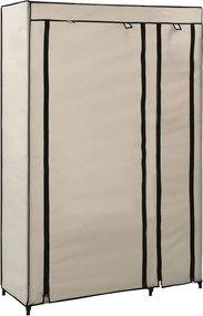 vidaXL krémszínű összecsukható szövet ruhásszekrény 110 x 45 x 175 cm