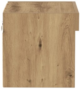 Fali Szekrény LED Világítással Kézműves Tölgy 40x30x30 cm