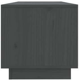 szürke tömör fenyőfa TV-szekrény 90 x 35 x 35 cm