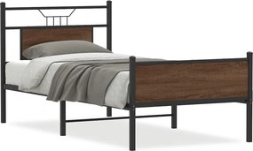vidaXL barna tölgy színű szerelt fa ágykeret matrac nélkül 80x200 cm