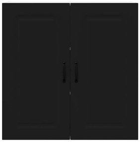 Fali konyhaszekrény polcokkal Fekete 80 x 31 x 80 cm Faanyag