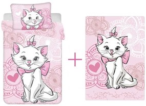Disney Marie cica gyerek ágyneműhuzat és polár takaró szett (aristocats)