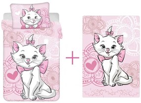 Disney Marie cica gyerek, ovis ágyneműhuzat és polár takaró szett (aristocats)