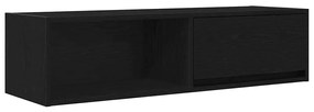 fekete tölgy színű szerelt fa TV-szekrény 100x31x25,5cm