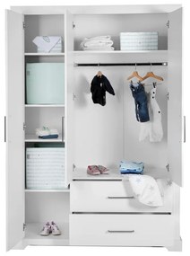 Fehér gyerek ruhásszekrény 139x199 cm Maxi – Roba