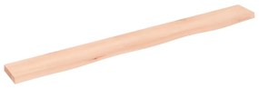 kezeletlen tömör tölgyfa fali polc 100x10x2 cm
