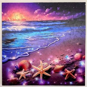 Tündöklő tengerpart fa puzzle