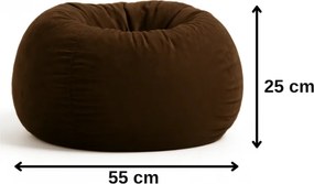 EMI gömb formájú sötétbarna velúr babzsákfotel