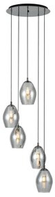 Eglo 39567 - Csillár zsinóron ESTANYS 5xE27/60W/230V füstös