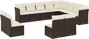 vidaXL 12 részes barna polyrattan kerti ülőgarnitúra párnákkal