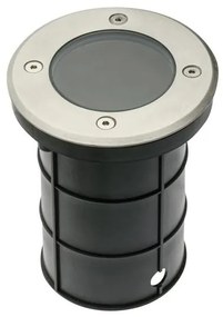 Lámpa Kerti lámpatest ALFA-O, kör, GU10 (max. 50W), IP67,  AC220-240V, 50/60Hz, (13x11cm), inox