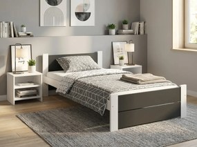 Ágy IKAROS DOUBLE 80 x 200 cm, antracit/fehér Ágyrács: Lamellás ágyrács, Matrac: Sommera 18 cm matrac