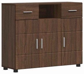 Széf fiókkal tárolóval barna tölgy 88.5 x 30.5 x 73 cm Faanyag
