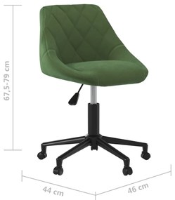 vidaXL sötétzöld bársony forgó étkezőszék
