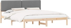 vidaXL Ágykeret Kárpitozott Fejtámlával Világosszürke 200 x 200 cm