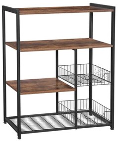 Konyhai polcos állvány MARGE barna/fekete