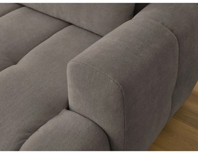 Szürkésbarna kinyitható-tárolóhelyes sarokkanapé (bal oldali-heverő résszel) Fuji – Bobochic Paris