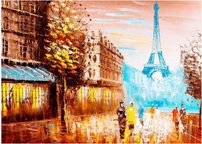 Kép - Esős idő és az Eiffel-torony (70x50 cm)