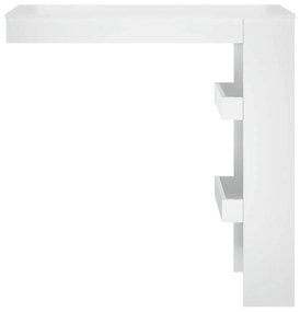 Magasfényű fehér fatermék fali bárasztal 102 x 45 x 103,5cm