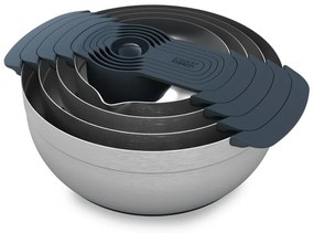 Fényes ezüstszínű tál készlet 9 db-os Nest 100 Collection – Joseph Joseph