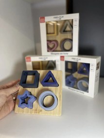 Apollo free2play szilikon/fa formaillesztő-Kék geometriai formák