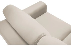 Bézs bársony kinyitható tárolóhelyes kanapé 235 cm Kyoto – Cosmopolitan Design