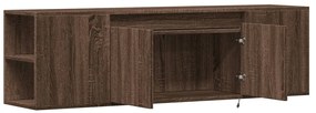 barna tölgyszínű fali TV-szekrény LED-del 135x31x39,5 cm