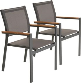 Kerti egymásra rakható fém szék  2 db szett antracit