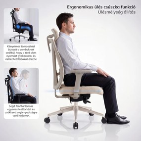 Ergonomikus irodai szék világos bézs VECTOR