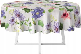 Cerata abrosz szürke virágos lila rózsaszín kerek vastag kör 140 cm