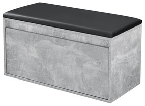 Cipőtároló pad fiókkal Degerfors 80x39x45 cm beton hatású/fekete [en.casa]