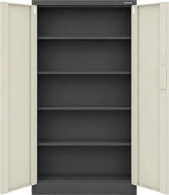 Fém irodai szekrény kódzárral, antracit, sonoma tölgy, 900x1850x400 mm: DANIEL Eco Design
