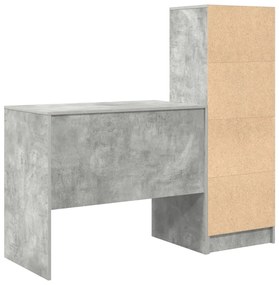 Tárolós Íróasztal Beton Szürke Műgyanta
