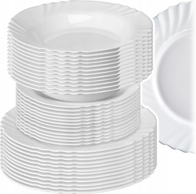 Ebédlő Szett 12 Személyes Tányér Szett Tányér Étkészlet Fehér 36el