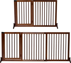 PawHut Fa Kutyakapu Védelem Álló Kutyáknak Ajtóval - Tűzhelyhez és Kályhához Alkalmas Barna 113-166 x 36 x 71 cm | Aosom